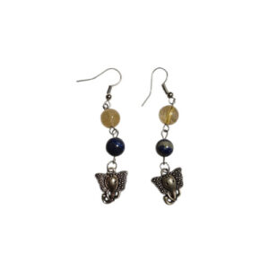 Oorbellen Rutielkwarts/Lapis Lazuli/Ganesha