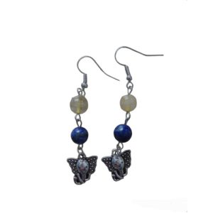 Oorbellen Rutielkwarts/Lapis Lazuli/Ganesha