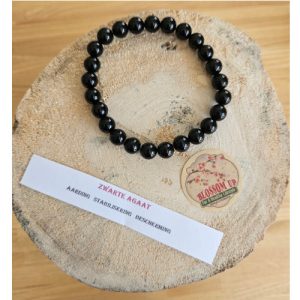 Armband Zwarte Agaat 8 mm