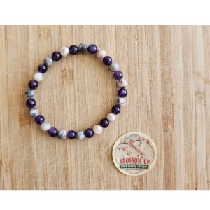 Armband Duo Amethist-Pink Zebra 6 mm.