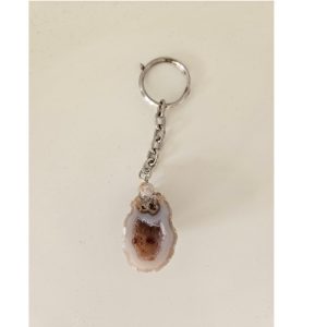 Druzy Agaat Geode Sleutelhanger