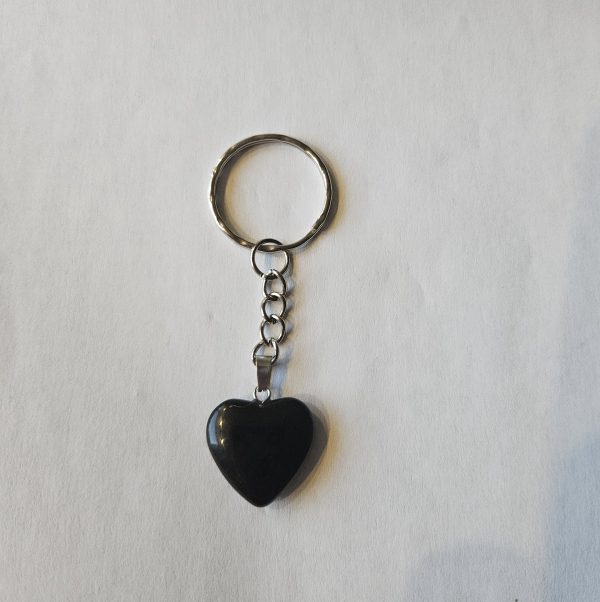Sleutelhanger Zwarte Chalcedoon - Man made